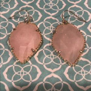Kendra Scott light pink and gold earrings